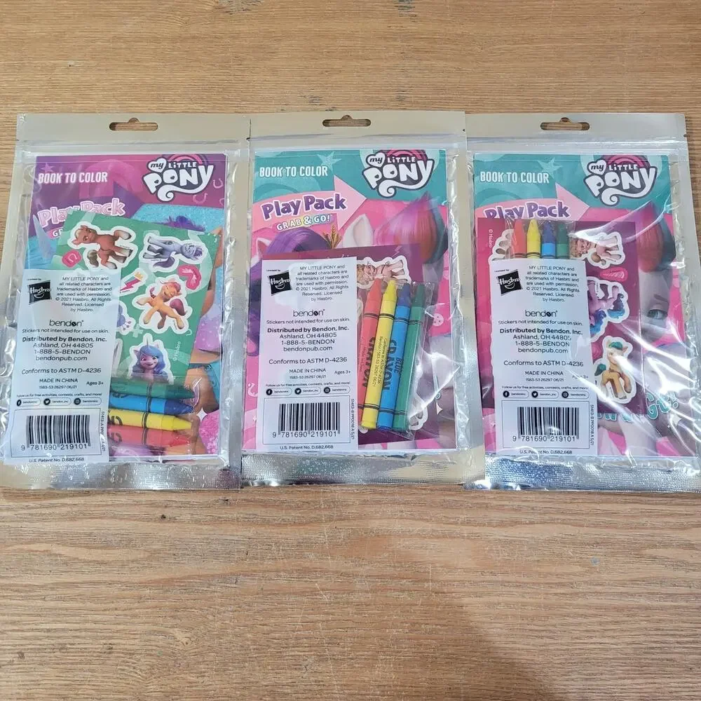 My Little Pony Grab & Go Play Pack Stick N Play Activity Colorforms Lot Of 6 New